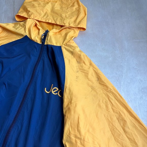 Vintage FUBU Collection Men's Size XL Blue Yellow Rain Coat Windbreaker Jacket - Picture 2 of 7